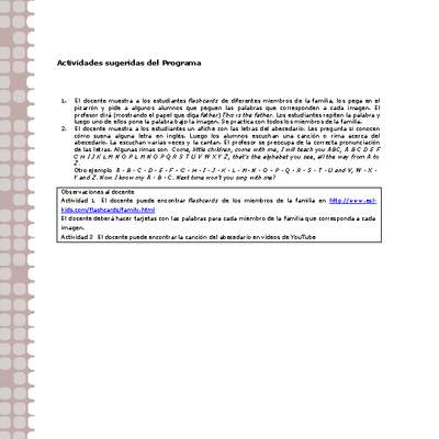 Actividades sugeridas Unidad 1