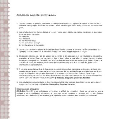 Actividades sugeridas Unidad 1