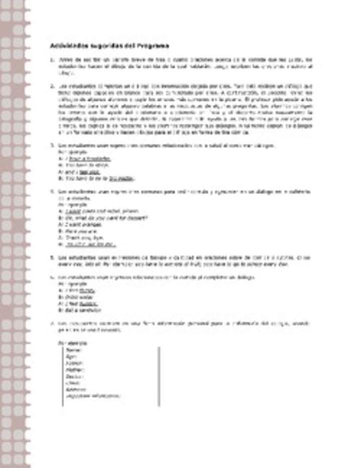 Actividades sugeridas Unidad 1