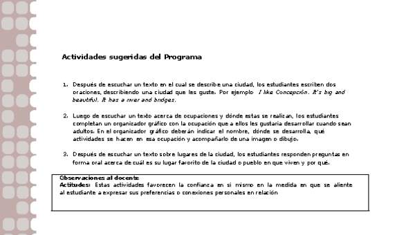 Actividades sugeridas Unidad 2