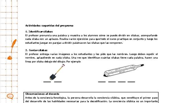 Actividades sugeridas Unidad 1