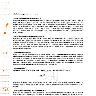 Actividades sugeridas Unidad 1