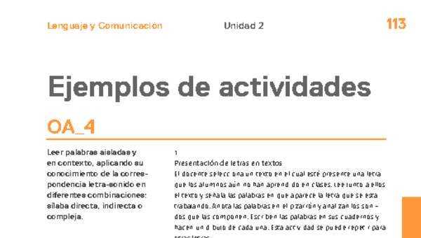Actividades sugeridas Unidad 2