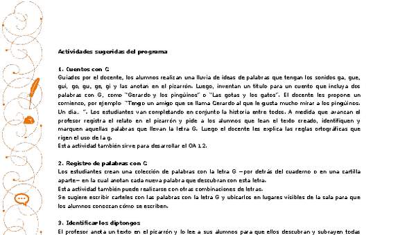 Actividades sugeridas Unidad 1