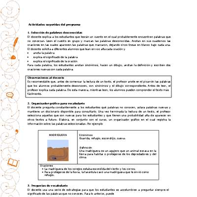 Actividades sugeridas Unidad 1
