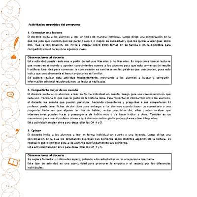 Actividades sugeridas Unidad 1