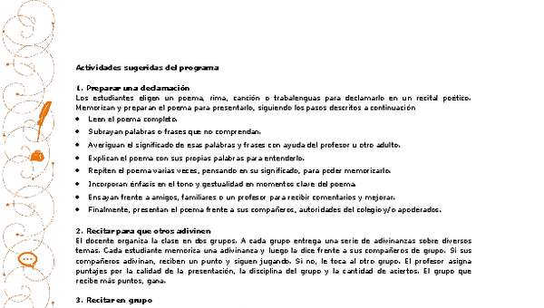 Actividades sugeridas Unidad 2