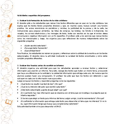 Actividades sugeridas Unidad 1