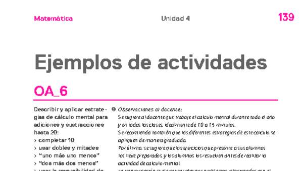 Actividades sugeridas Unidad 4