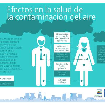 Infografía efectos en la salud contaminación del aire