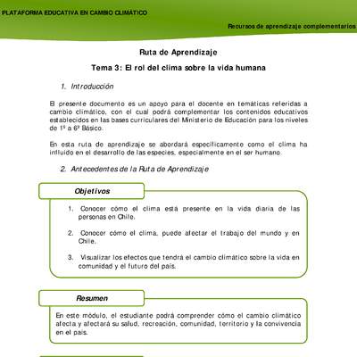 Experiencia de aprendizaje «El rol del clima sobre la vida humana»