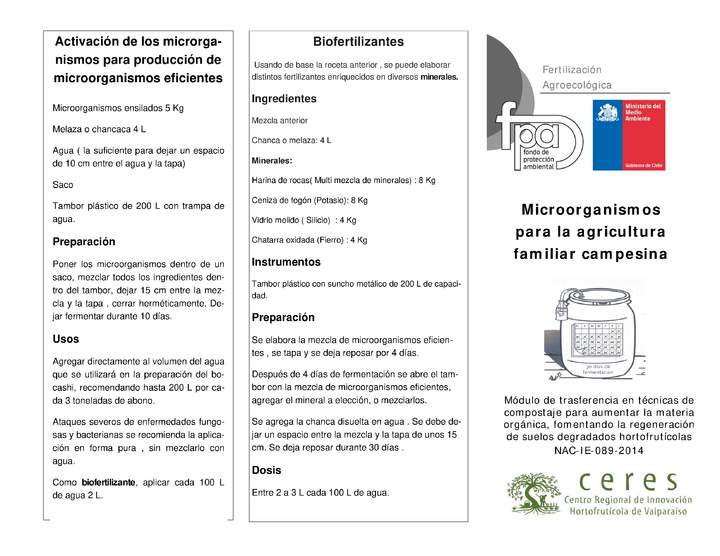 Tríptico microorganismos para agricultura