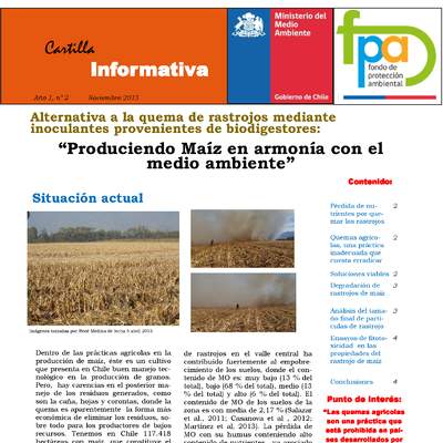 Cartilla “Produciendo maíz en armonía con el medio ambiente”