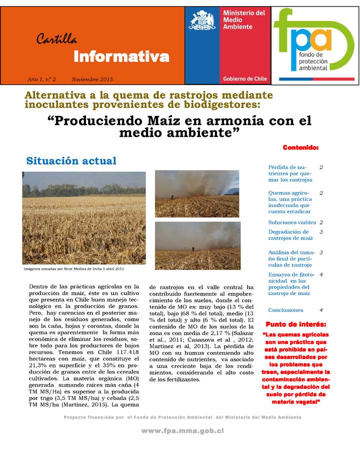 Cartilla “Produciendo maíz en armonía con el medio ambiente”