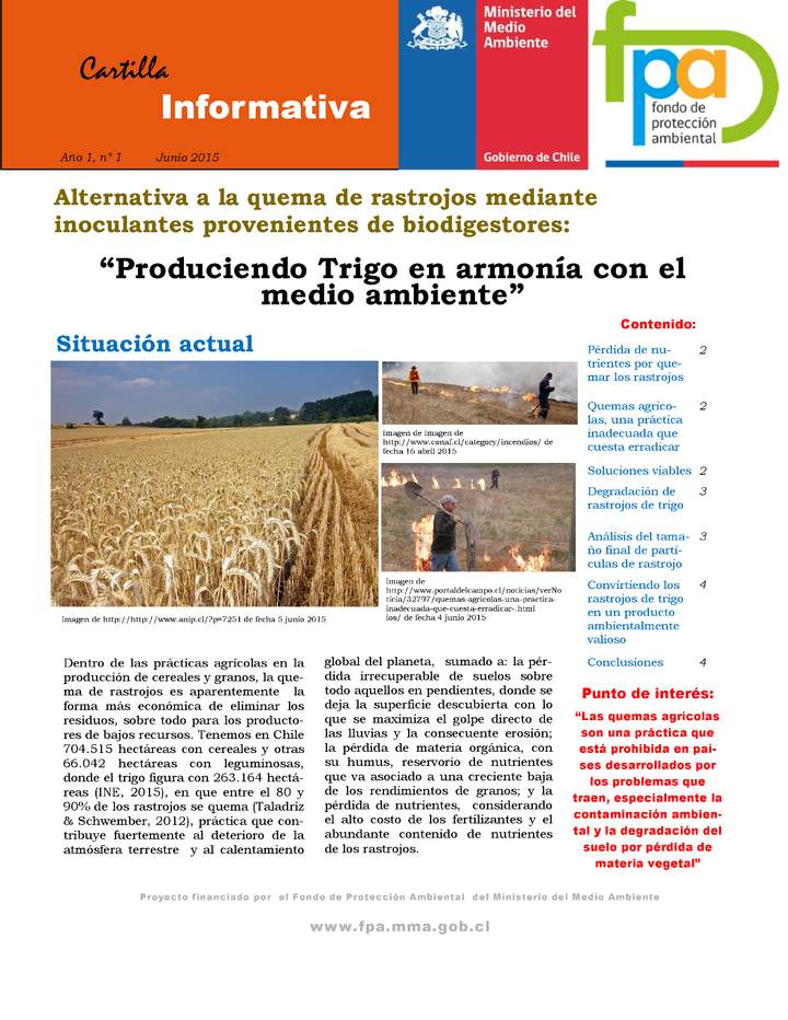 Cartilla “Produciendo trigo en armonía con el medio ambiente”