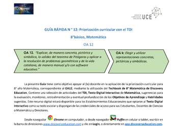 Guía rápida N°12 Priorización matemática OA 12