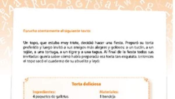 Texto receta