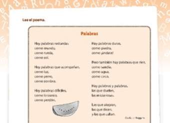 Poema las palabras