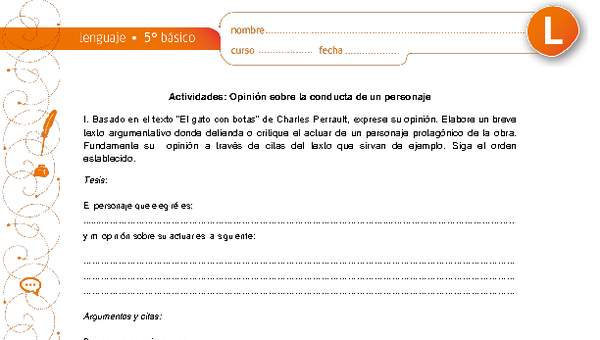 Opinión sobre la conducta de un personaje