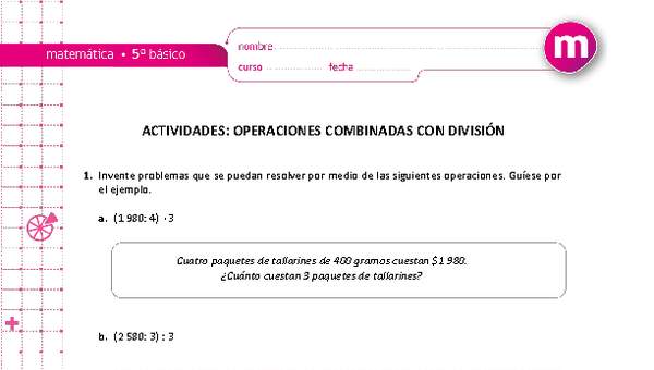 Operaciones combinadas con división