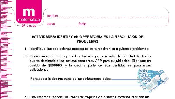 Identifican operatoria en la resolución de problemas