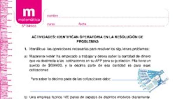 Identifican operatoria en la resolución de problemas