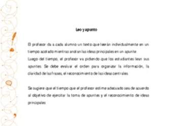 Orientación pedagógica: Leo y apunto