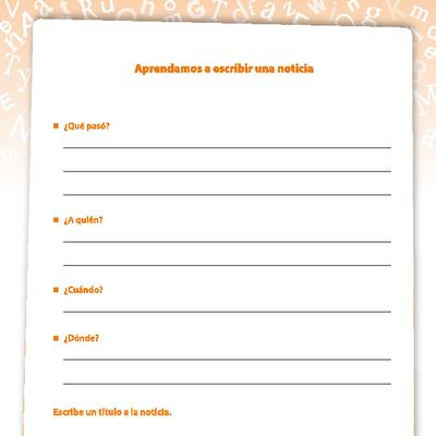 Escritura de una noticia