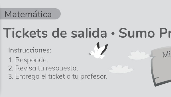Sumo Primero 3° Básico, Tickets de Salida Tomo 1