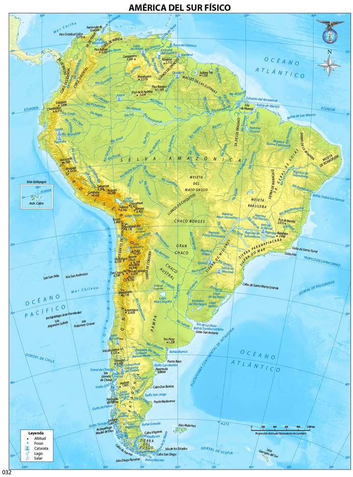 Mapa político de América del sur