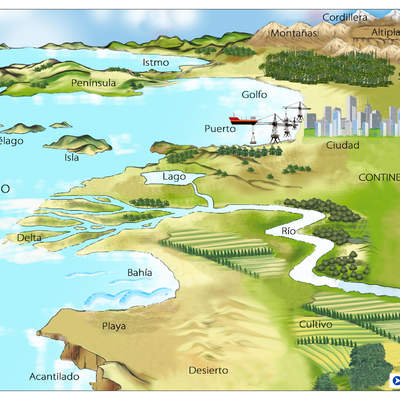 Imagen con accidentes geográficos a color