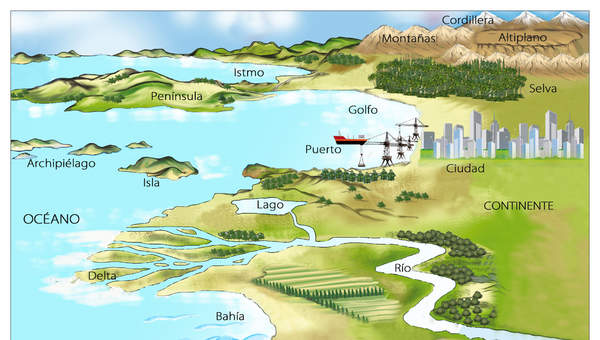 Imagen con accidentes geográficos a color