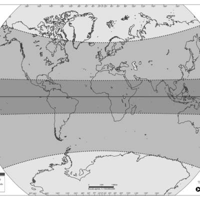 Mapa del mundo con las zonas climáticas