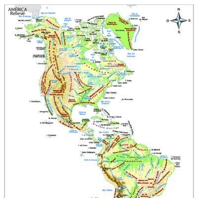 Mapa físico de América