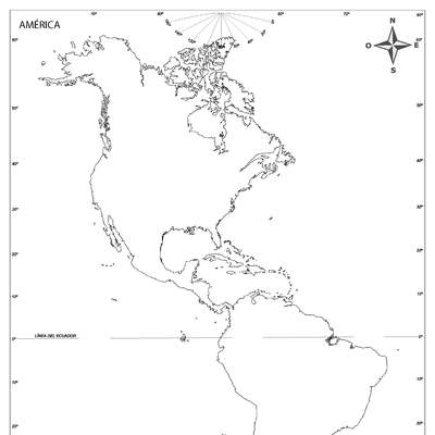 Mapa de América mudo