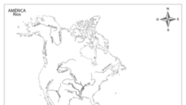 Mapa de América con los principales ríos