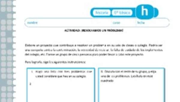 Actividad de elaboración de proyecto para resolver un problema