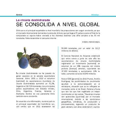 Lectura sobre la venta de ciruelas deshidratadas