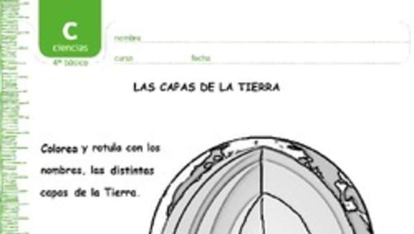 Colorea las capas de la tierra