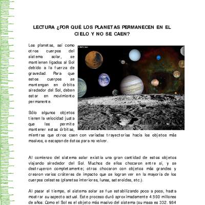 ¿Por qué los planetas permanecen en el cielo y no se caen II?