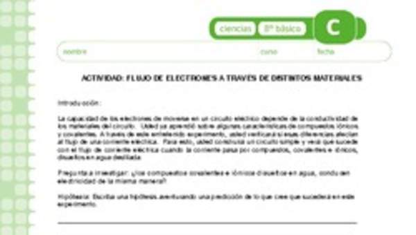 Flujo de electrones a través de distintos materiales