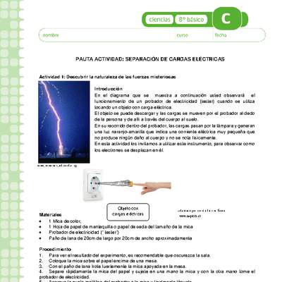 Separación de cargas eléctricas