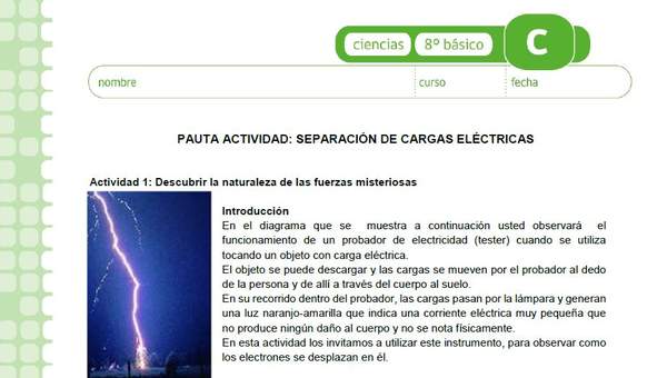 Separación de cargas eléctricas