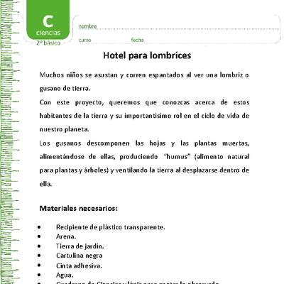 Hotel para lombrices