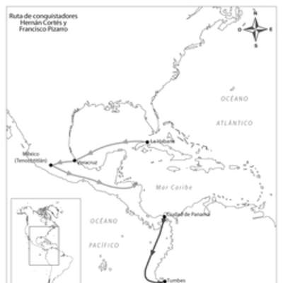 Ruta de conquistadores. Hernán Cortés y Francisco Pizarro