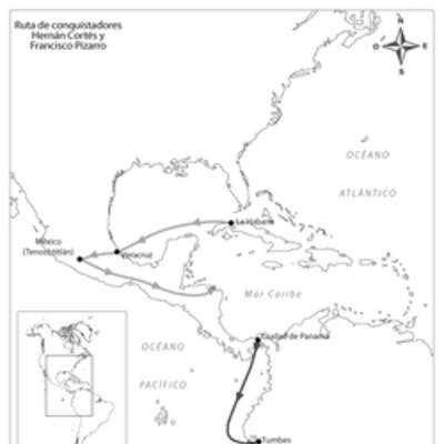 Ruta de conquistadores. Hernán Cortés y Francisco Pizarro