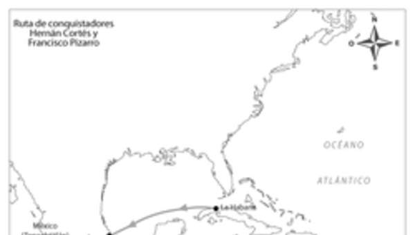 Ruta de conquistadores. Hernán Cortés y Francisco Pizarro