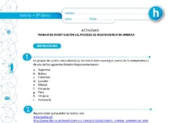 Trabajo de investigación del proceso de independencia de América