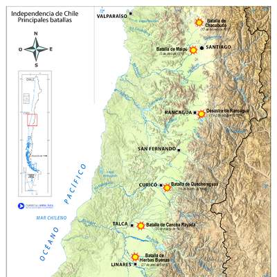 Independencia de Chile. Principales batallas