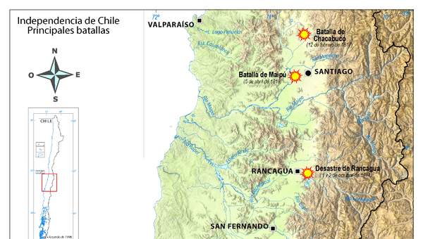 Independencia de Chile. Principales batallas